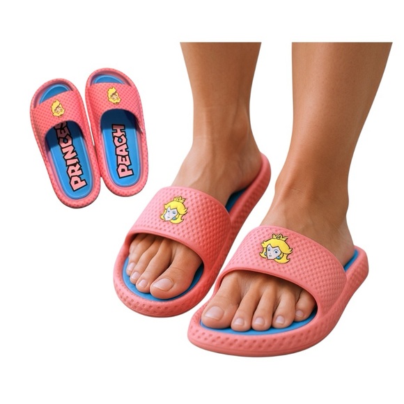 Princess Peach Super Mario Sandals with Decorative Embellishments - Picture 1 of 16
